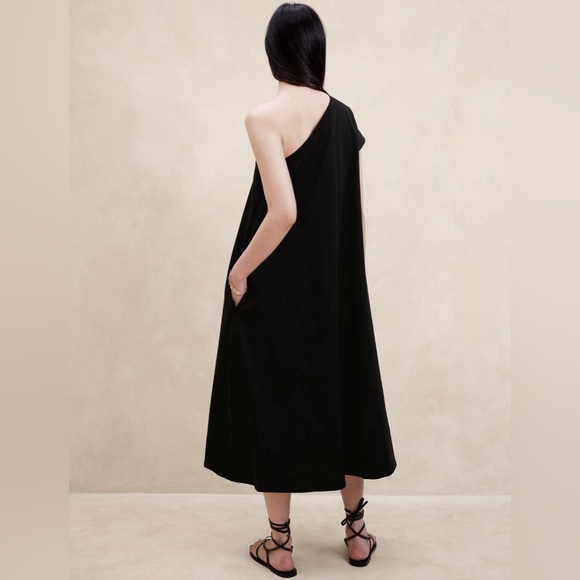 NWT! Banana Republic Black Odile One-Shoulder Knit Dress - Multiple🍄‍🟫 - Picture 5 of 11